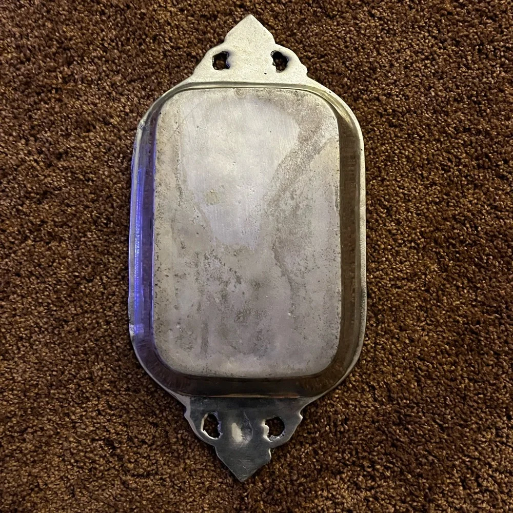 Vintage Ann Kerry Mexico Pewter Rectangular Casserole with Ornate Handles